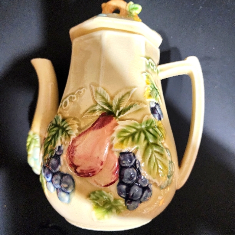 Tilso Teapot and Lid Japan hand painted Teapot  Fruit - 1970